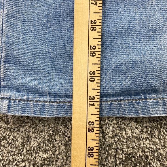 VTG Lee Dress Girls 14 Dark Blue Jean Denim Sleeveless Cotton Pockets Fade USA - Picture 4 of 7